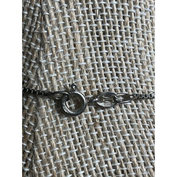 Vintage Italy Made Sterling Silver & Brass Child Figurine Pendant Necklace - Picture 4 of 5